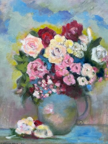 Fresh beautiful flowers von Sheila Olivier-Carchidi, Malerei kaufen auf Singulart