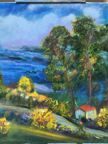 Forrest trail by Sheila Olivier-Carchidi, 회화 for Sale on Singulart