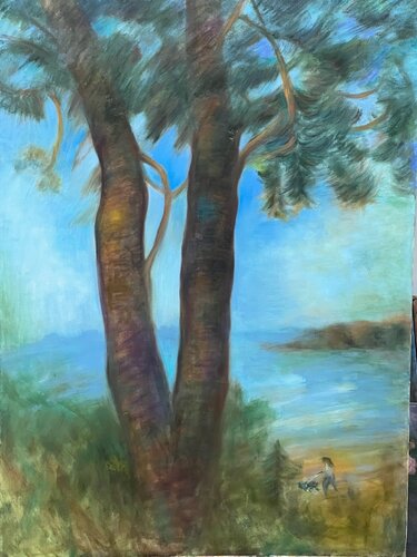 Maine by ocean van Sheila Olivier-Carchidi, Schilderij te koop op Singulart