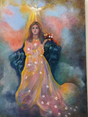 Beautiful mysterious lady di Sheila Olivier-Carchidi, Pittura in vendita su Singulart