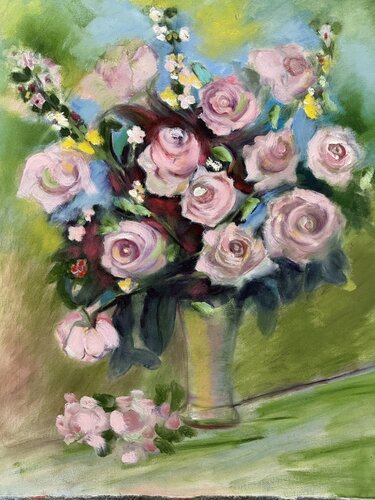 Flowers Fleeting grace by Sheila Olivier-Carchidi, Painting for Sale on Singulart