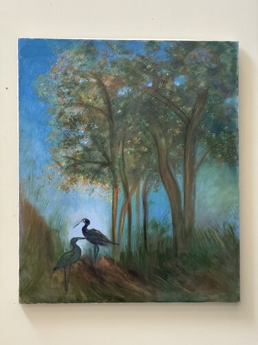 Love birds by Sheila Olivier-Carchidi, 회화 for Sale on Singulart