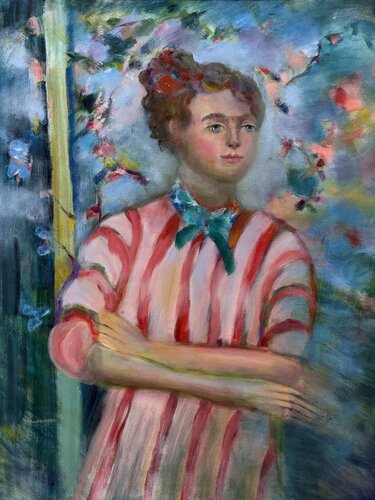 In flower garden by Sheila Olivier-Carchidi, Painting for Sale on Singulart