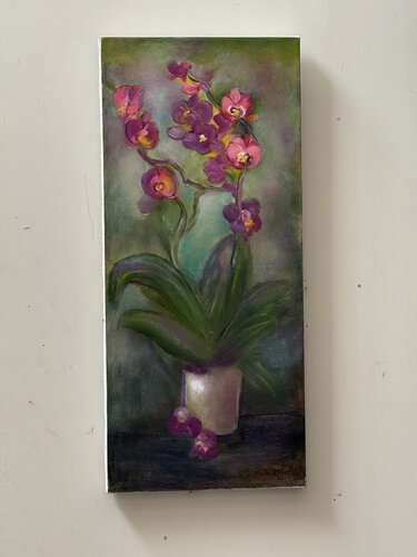 Pink/red flowers van Sheila Olivier-Carchidi, Schilderij te koop op Singulart