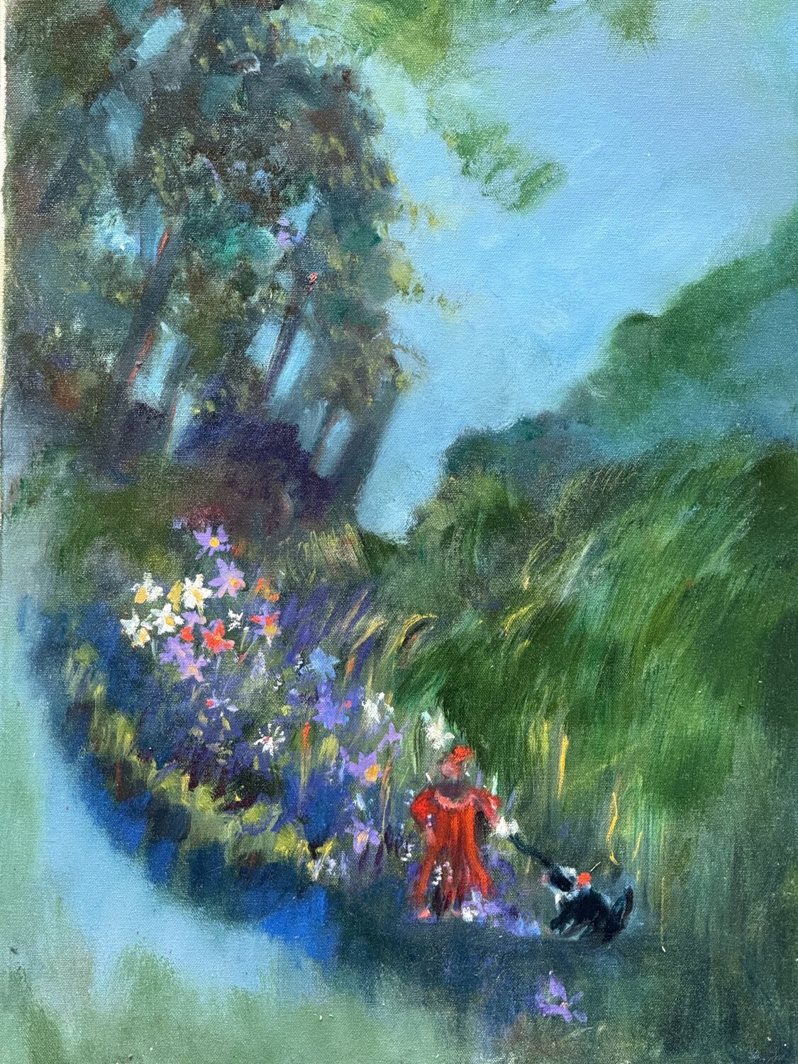 Walking beloved dog Sheila Olivier-Carchidi