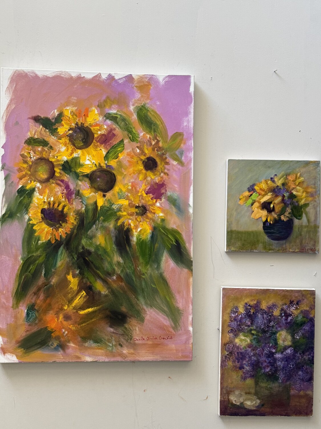 Sunflowers poetry in motion Sheila Olivier-Carchidi Originalgemälde zu verkaufen