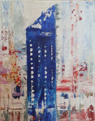 Der blaue Turm di Christiane Wiegand, Pittura in vendita su Singulart