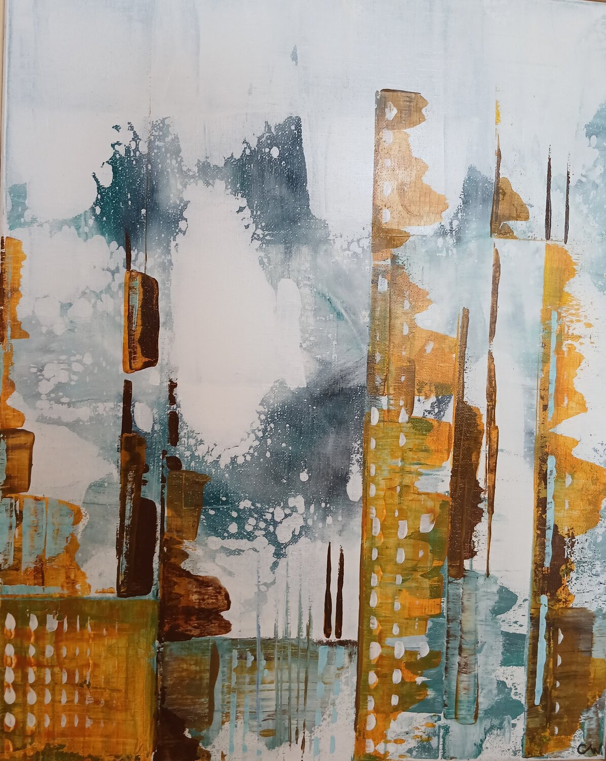 Sunny City Fog Christiane Wiegand Originalgemälde zu verkaufen