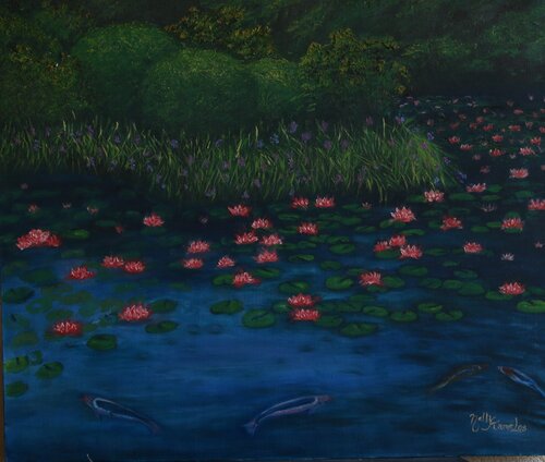 "Eveil des Nenuphars" von Nelly Kamel, Malerei kaufen auf Singulart