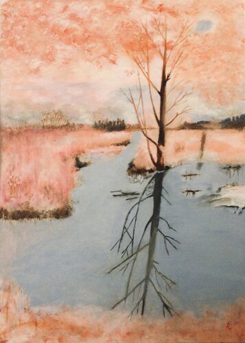 Rosarotes Moor van Claudia Altemeier, Schilderij te koop op Singulart