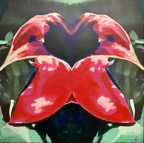 Red flower di Claudia Altemeier, Pittura in vendita su Singulart