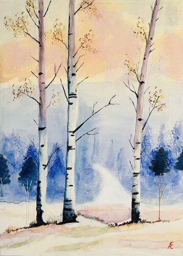 Drei Birken by Claudia Altemeier, 油畫 for Sale on Singulart