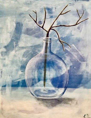 Blau mit Vase von Claudia Altemeier, Malerei kaufen auf Singulart