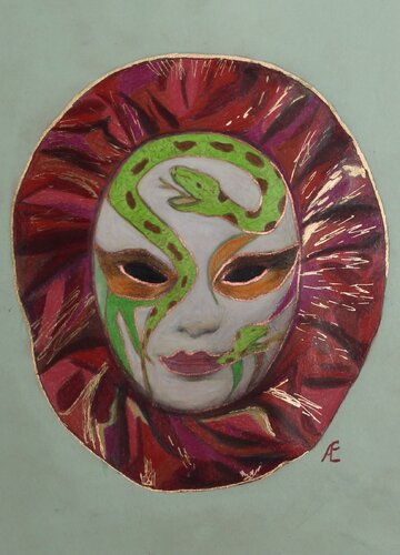 Venezianische Maske van Claudia Altemeier, Schilderij te koop op Singulart