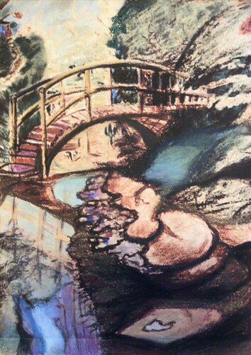 Little Bridge by Claudia Altemeier, 소묘 for Sale on Singulart