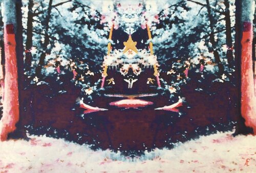 Weihnachtswald von Claudia Altemeier, Malerei kaufen auf Singulart