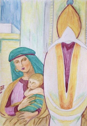 Mother and child de Claudia Altemeier, Pintura a la venta en Singulart