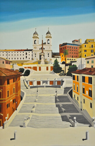 Roma Piazza di Spagna di raniero botti, Pittura in vendita su Singulart