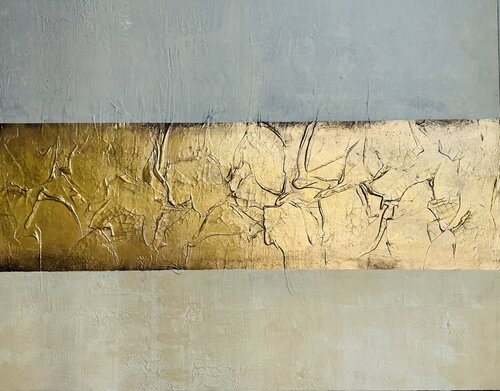 „Gold Reflexions “  XXL abstrakt Work di Guranda Spillmann, Pittura in vendita su Singulart