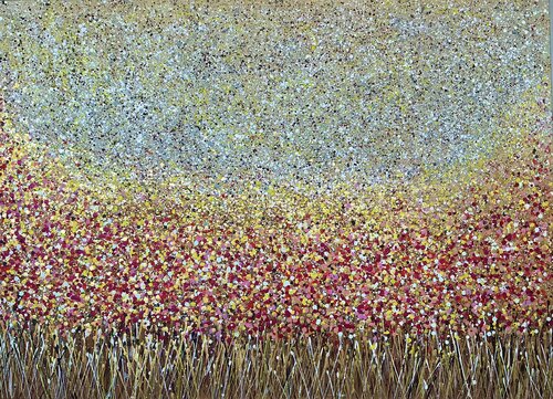 “Primavera” extra Large  Golden Landscape de Guranda Spillmann, Pintura a la venta en Singulart