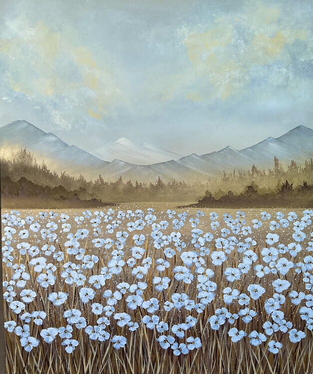 „Rural Scene“  Extra Large Golden Landscape Guranda Spillmann
