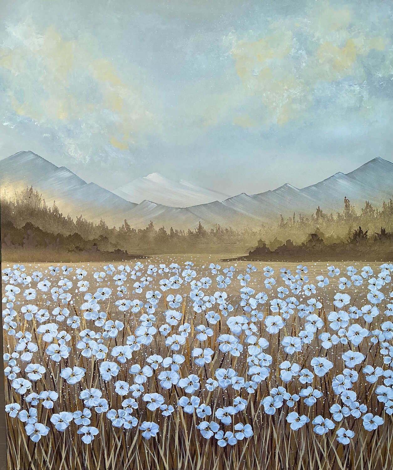 „Rural Scene“  Extra Large Golden Landscape Guranda Spillmann