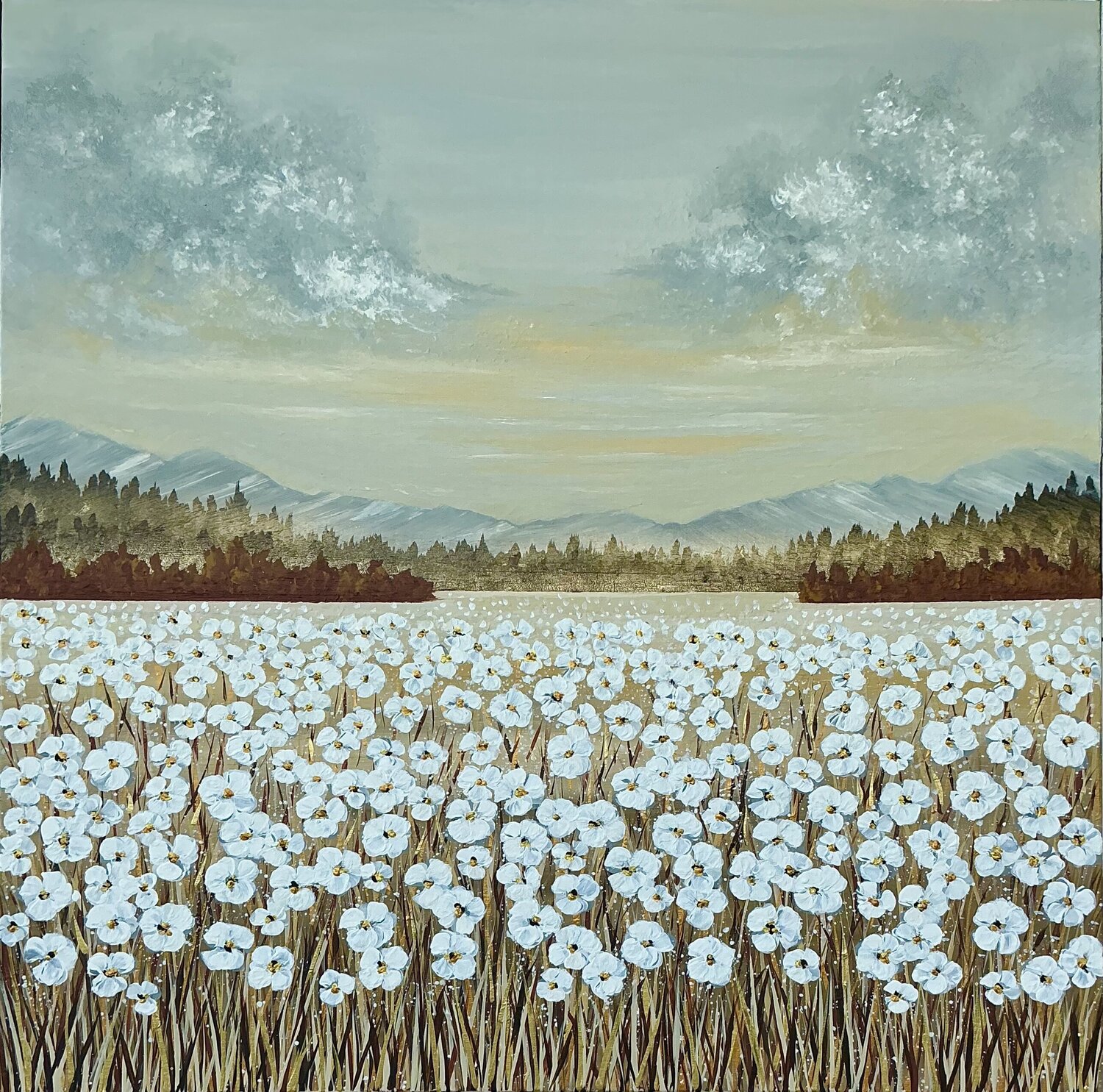 „Rural Scene"#9 Guranda Spillmann Originalgemälde zu verkaufen