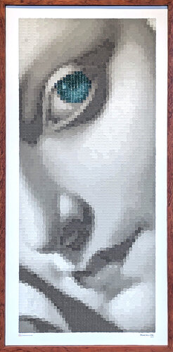 "Tamara de Lempicka 'Young Lady with Gloves'" Contemporary Pixelated Painting de Francisco Vital, Pintura a la venta en Singulart
