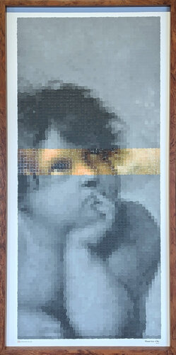 "Raphael Botticelli. 'Cherubs Virgin Mary'" Contemporary Pixel Figure Painting van Francisco Vital, Schilderij te koop op Singulart