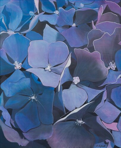 Blue Hydrangeas von Richard Higham, Malerei kaufen auf Singulart