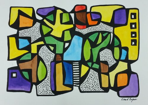Urban Landscape - Abstract van Richard Higham, Schilderij te koop op Singulart