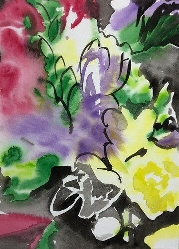 Freesias WC5 by Richard Higham, Work on Paper for Sale on Singulart