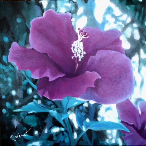 Purple Tropical Flower van PETRA MINET, Schilderij te koop op Singulart