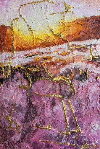 Gullfoss - Der Goldene Wasserfall van PETRA MINET, Schilderij te koop op Singulart