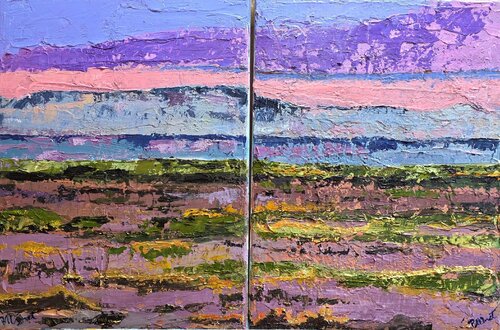 Wogendes Wasser I + II van PETRA MINET, Schilderij te koop op Singulart