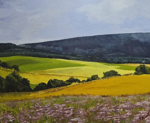 Sommertag mit reifem Korn - Taunuslandschaft von PETRA MINET, Malerei kaufen auf Singulart