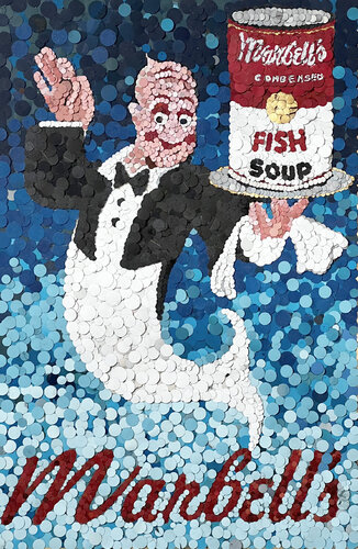 Marbell’s, una gran zuppa di pesce by Oscar Baccilieri, Painting for Sale on Singulart