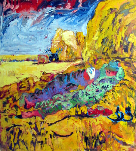 Sleeping Reapers (after Van Gogh) di thomas ackermann, Pittura in vendita su Singulart