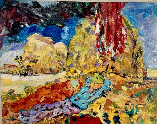 BURNING HAYSTACK van thomas ackermann, Schilderij te koop op Singulart