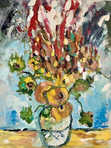 BURNING SUNFLOWERS, #1 de thomas ackermann, Pintura a la venta en Singulart