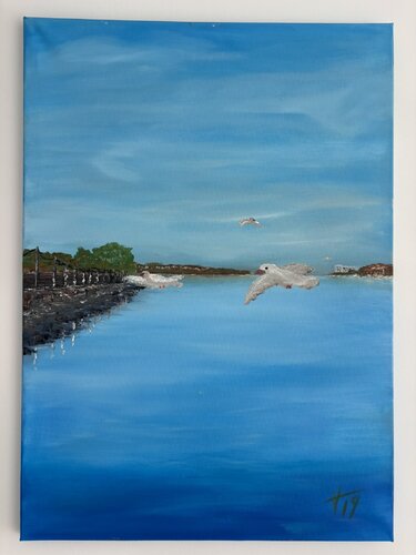 Coast of Portorož van Vladimir Rozman, Schilderij te koop op Singulart