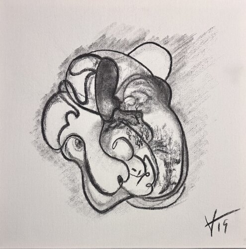 The Girl Who Saw the World - Part One van Vladimir Rozman, Tekening te koop op Singulart