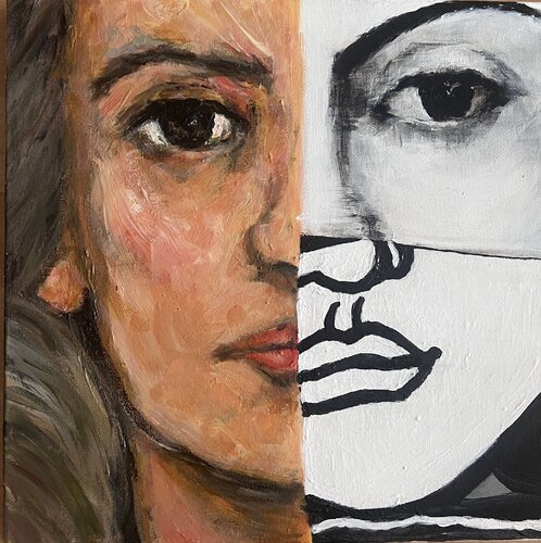 multiplication (undoing the face) di M Kara, Pittura in vendita su Singulart