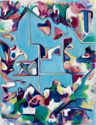 Interior Blueprint by M Kara, 油畫 for Sale on Singulart