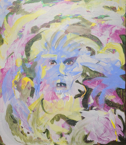 BLUE FACE de Glenna Mills, Pintura a la venta en Singulart