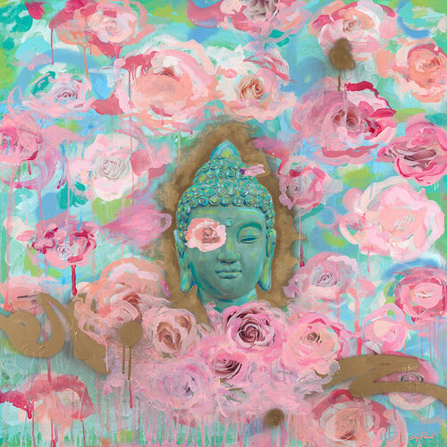 Pink Buddha Fest van Sonja Picard, Schilderij te koop op Singulart