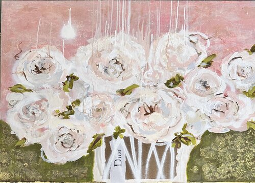 Dior in Paris with Wild Rose Attar van Sonja Picard, Schilderij te koop op Singulart