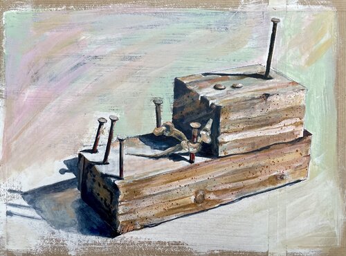 Stillleben 8 (Holzschiff) par Michael Rehr-Hoffmann, Peinture en vente sur Singulart