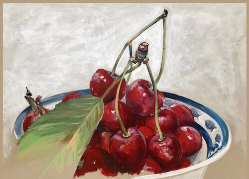 Der süße, saftige Geschmack – cherry van Michael Rehr-Hoffmann, Schilderij te koop op Singulart