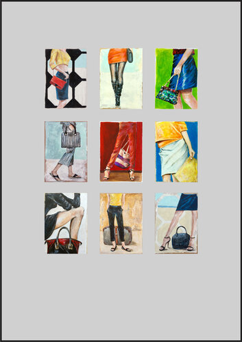 „Fashion 1“, legs and shopping bags di Michael Rehr-Hoffmann, Pittura in vendita su Singulart